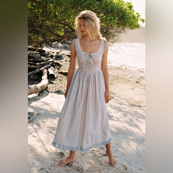 Christy Dawn Blue and White Midi Dress - Picture 3 of 3